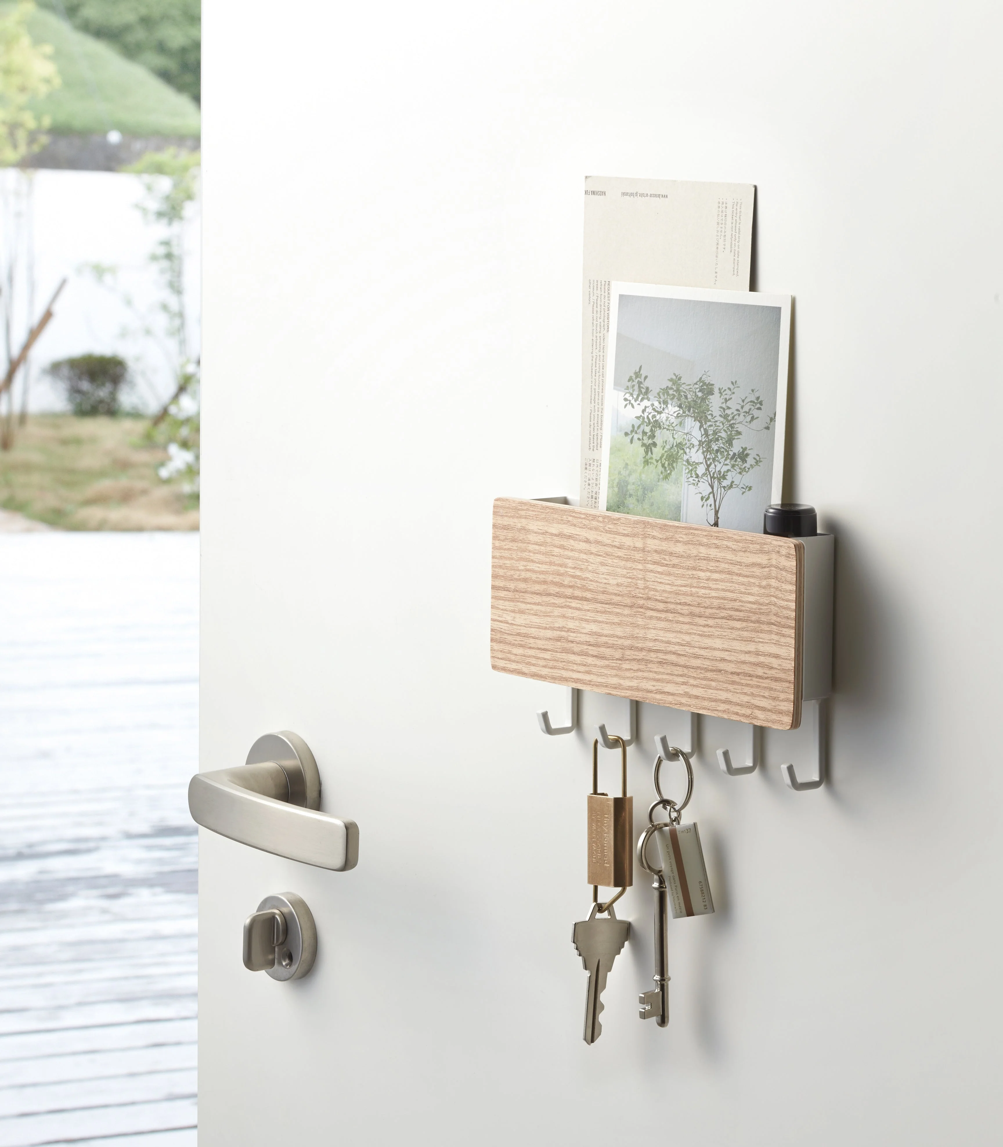 Magnetic Key Rack - Steel + Wood - Image 2