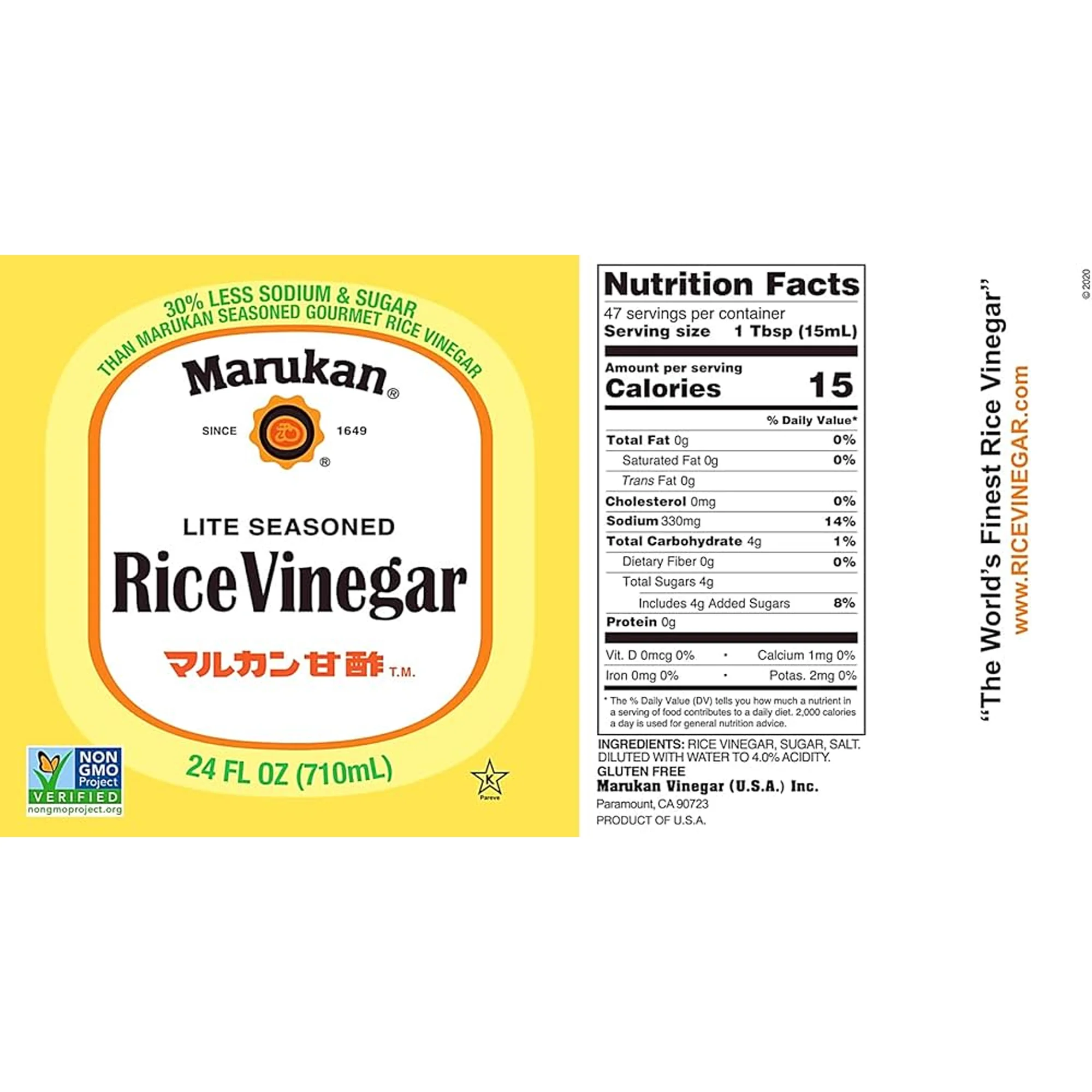 MARUKAN Lite Rice Vinegar - 354ML - Image 2