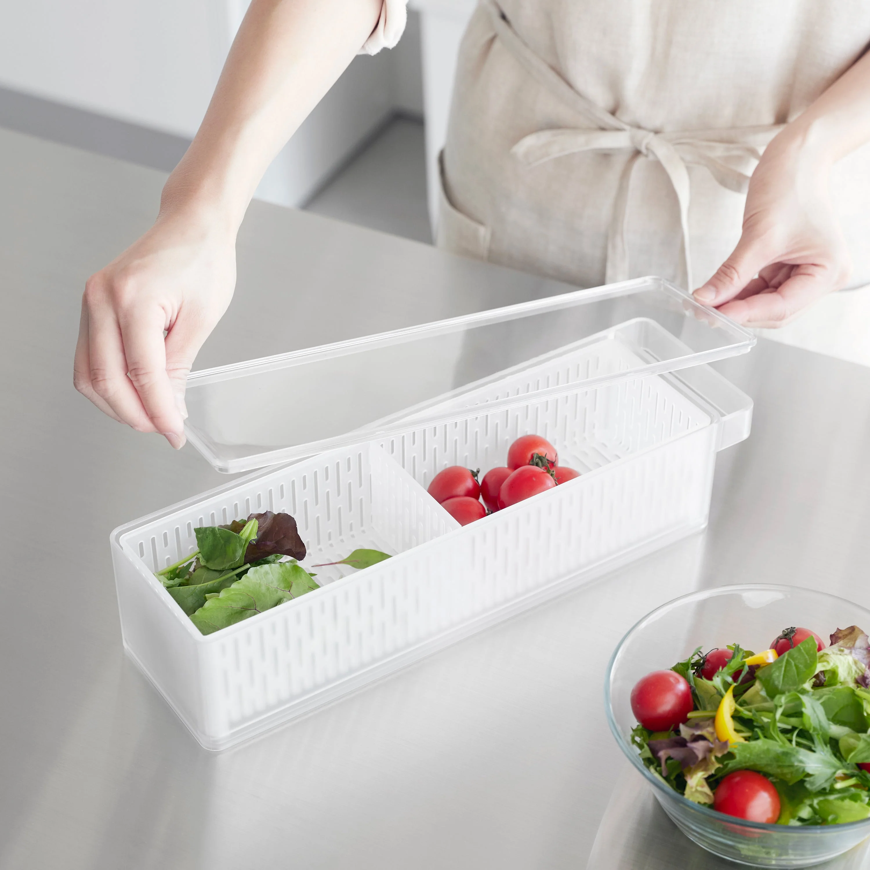 Refrigerator Colander with Lid & Divider - Image 2