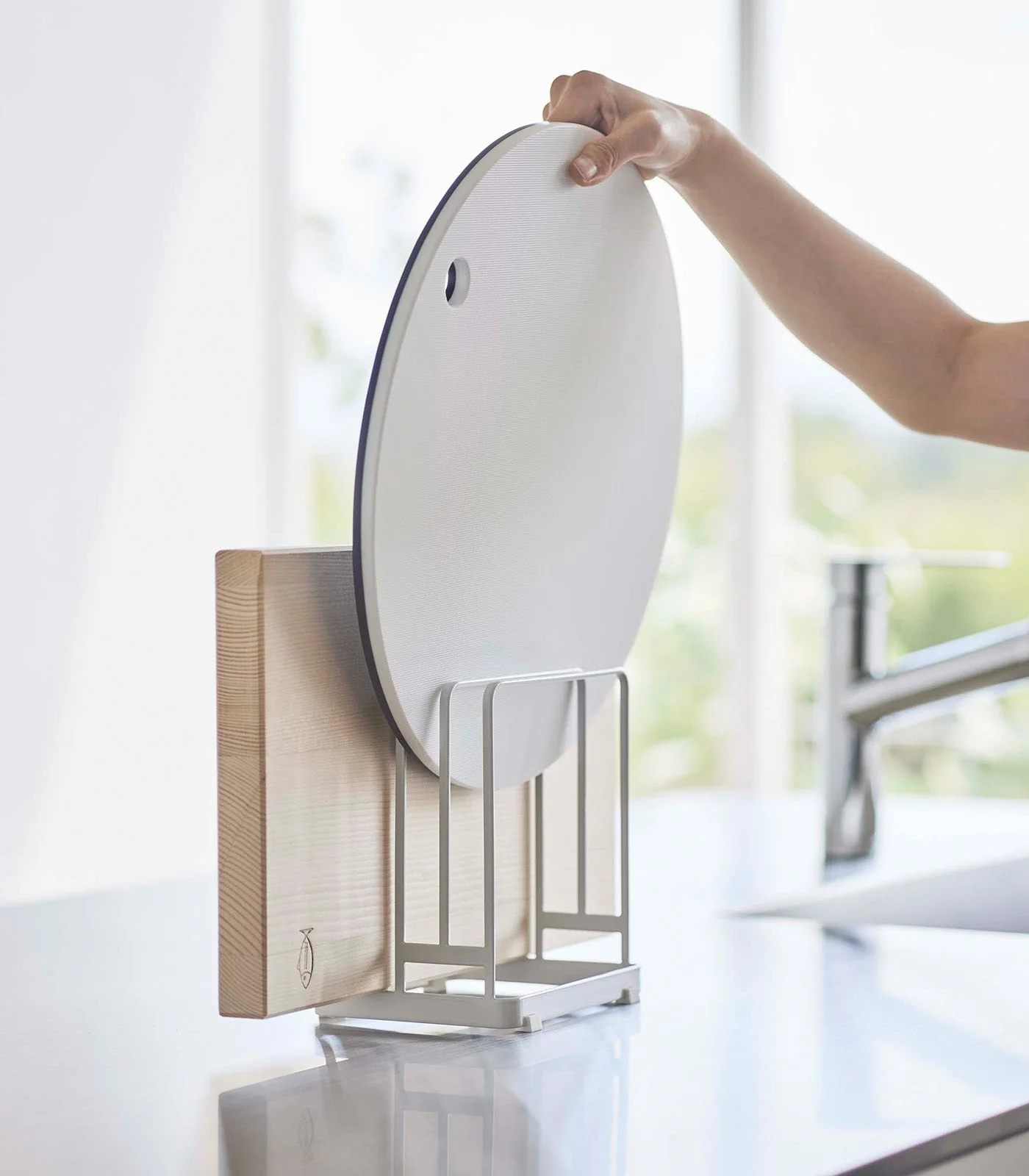 Round Cutting Board Stand - Steel - Image 3