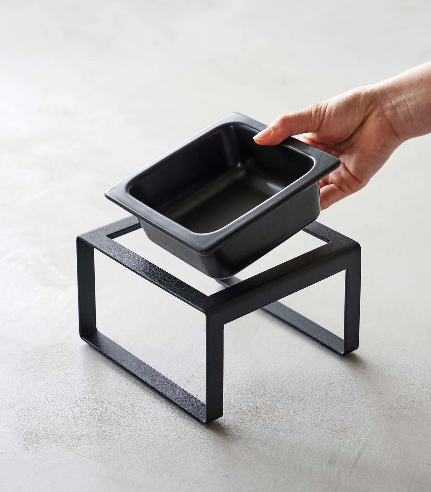 Single Pet Food Bowl - Tall - Steel + Ceramic - Image 8